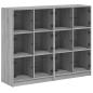 Preview: Bücherregal mit Türen Grau Sonoma 136x37x109 cm Holzwerkstoff
