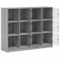 Preview: Bücherregal mit Türen Grau Sonoma 136x37x109 cm Holzwerkstoff