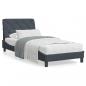 Preview: ARDEBO.de - Bettgestell mit LED-Leuchten Dunkelgrau 90x190 cm Samt