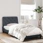 Preview: Bettgestell mit LED-Leuchten Dunkelgrau 90x190 cm Samt