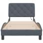 Preview: Bettgestell mit LED-Leuchten Dunkelgrau 90x190 cm Samt