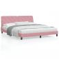 Preview: ARDEBO.de - Bettgestell mit LED-Leuchten Rosa 180x200 cm Samt