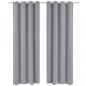 Preview: ARDEBO.de - Verdunkelungs-Vorhänge mit Metallringen 135 x 245 cm Grau blackout