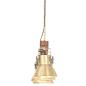 Preview: Deckenlampe Industriestil Messing E27 Mangoholz