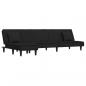 Preview: Schlafsofa in L-Form Schwarz 255x140x70 cm Samt