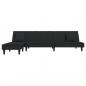 Preview: Schlafsofa in L-Form Schwarz 255x140x70 cm Samt