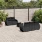 Preview: ARDEBO.de - 6-tlg. Garten-Sofagarnitur mit Kissen Schwarz Poly Rattan