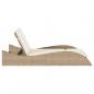 Preview: Sonnenliege mit Auflagen Beige 114x205x73 cm Poly Rattan