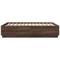 Preview: Bettgestell Braun Eichen-Optik 135x190 cm Holzwerkstoff