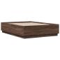 Preview: Bettgestell Braun Eichen-Optik 135x190 cm Holzwerkstoff