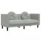 Preview: Sofa mit Kissen 2-Sitzer Hellgrau Samt