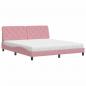 Preview: Bett mit Matratze Rosa 180x200 cm Samt