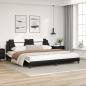 Preview: Bett mit Matratze Schwarz und Weiß 200x200 cm Kunstleder