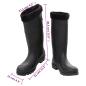 Preview: Gummistiefel mit Herausnehmbarem Innenfutter Schwarz Gr. 45 PVC