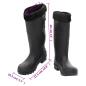 Preview: Gummistiefel mit Herausnehmbarem Innenfutter Schwarz Gr. 40 PVC