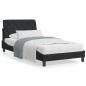 Preview: ARDEBO.de - Bett mit Matratze Schwarz 100x200 cm Samt