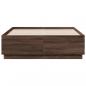Preview: Bettgestell mit LED Braun Eichen-Optik 135x190 cm Holzwerkstoff