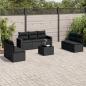 Preview: ARDEBO.de - 8-tlg. Garten-Sofagarnitur mit Kissen Schwarz Poly Rattan