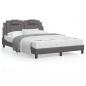 Preview: ARDEBO.de - Bett mit Matratze Grau 120x200 cm Kunstleder