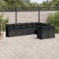 Preview: ARDEBO.de - 9-tlg. Garten-Sofagarnitur mit Kissen Schwarz Poly Rattan