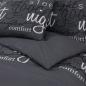 Preview: Bettwäsche-Set Schwarz 260x220 cm Baumwolle