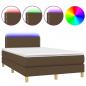 Preview: Boxspringbett mit Matratze & LED Dunkelbraun 120x190 cm Stoff