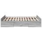 Preview: Bettgestell mit Schubladen Grau Sonoma 135x190 cm Holzwerkstoff