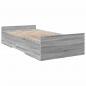 Preview: Bettgestell mit Schubladen Grau Sonoma 100x200 cm Holzwerkstoff