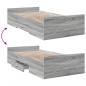 Preview: Bettgestell mit Schubladen Grau Sonoma 100x200 cm Holzwerkstoff