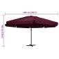 Preview: Sonnenschirm mit Aluminium-Mast 600 cm Bordeauxrot