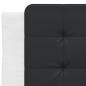 Preview: Bett mit Matratze Weiß und Schwarz 80x200 cm Kunstleder