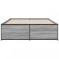 Preview: Bettgestell Grau Sonoma 120x190 cm Holzwerkstoff und Metall