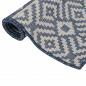 Preview: Outdoor-Teppich Flachgewebe 140x200 cm Blau Gestreift