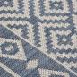 Preview: Outdoor-Teppich Flachgewebe 140x200 cm Blau Gestreift