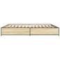 Preview: ARDEBO.de - Bettgestell Sonoma-Eiche 200x200 cm Holzwerkstoff und Metall