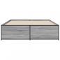 Preview: Bettgestell Grau Sonoma 160x200 cm Holzwerkstoff und Metall