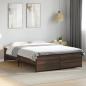 Preview: Bettgestell Braun Eichen-Optik 120x190 cm Holzwerkstoff Metall