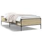 Preview: Bettgestell Sonoma-Eiche 100x200 cm Holzwerkstoff und Metall