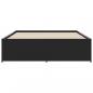 Preview: Bettgestell Schwarz 160x200 cm Holzwerkstoff und Metall
