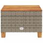 Preview: Gartentisch Grau 55x55x36 cm Poly Rattan Akazienholz