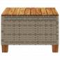 Preview: Gartentisch Grau 55x55x36 cm Poly Rattan Akazienholz