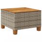Preview: Gartentisch Grau 55x55x36 cm Poly Rattan Akazienholz