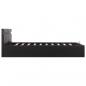 Preview: Stauraumbett Hydraulisch mit LED Schwarz Kunstleder 180x200 cm 