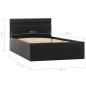 Preview: Bett mit Bettkasten Hydraulisch LED Schwarz Kunstleder 90x200cm 