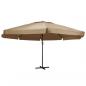 Preview: ARDEBO.de - Sonnenschirm mit Aluminium-Mast 600 cm Taupe 