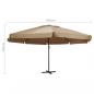 Preview: Sonnenschirm mit Aluminium-Mast 600 cm Taupe 