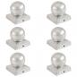 Preview: ARDEBO.de - Pfostenkappen 6 Stk. Kugelform Verzinktes Metall 91 x 91 mm 