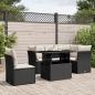 Preview: ARDEBO.de - 6-tlg. Garten-Sofagarnitur mit Kissen Schwarz Poly Rattan