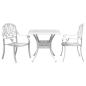 Preview: ARDEBO.de - 3-tlg. Bistro-Set Weiß Aluminiumguss