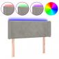 Preview: LED Kopfteil Hellgrau 103x16x78/88 cm Samt